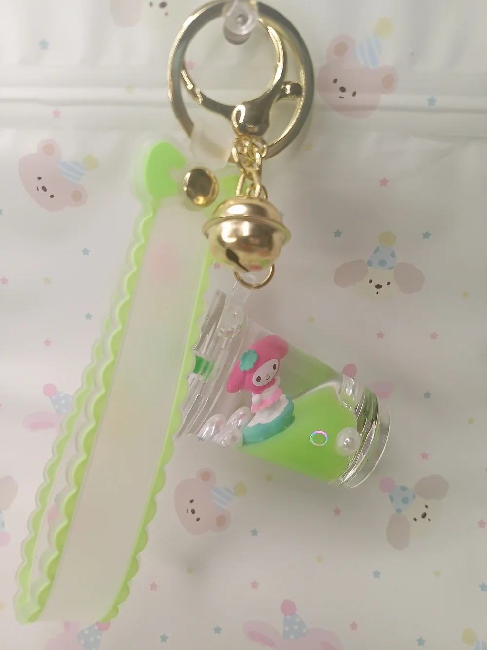 Sanrio My Melody Boba Milk Tea Liquid Float Keychain